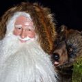 Almost Heaven Collectible Santa 27 to 32 inch with black bears and sleigh 415 927 3527 Stone Soup Designs